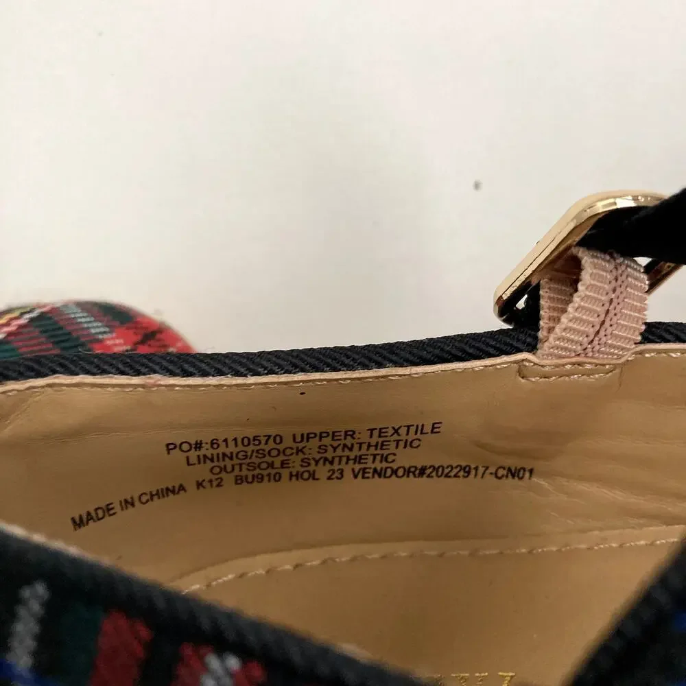 J. Crew Stewart Tartan Plaid Mary Jane Flats Holiday 12 Girls